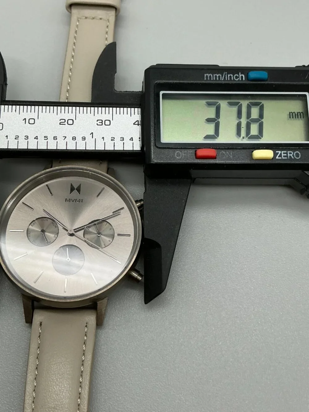 MVMT Nova Lyra Womens Watch 38mm Silver Tone Day Date Leather Band New Battery